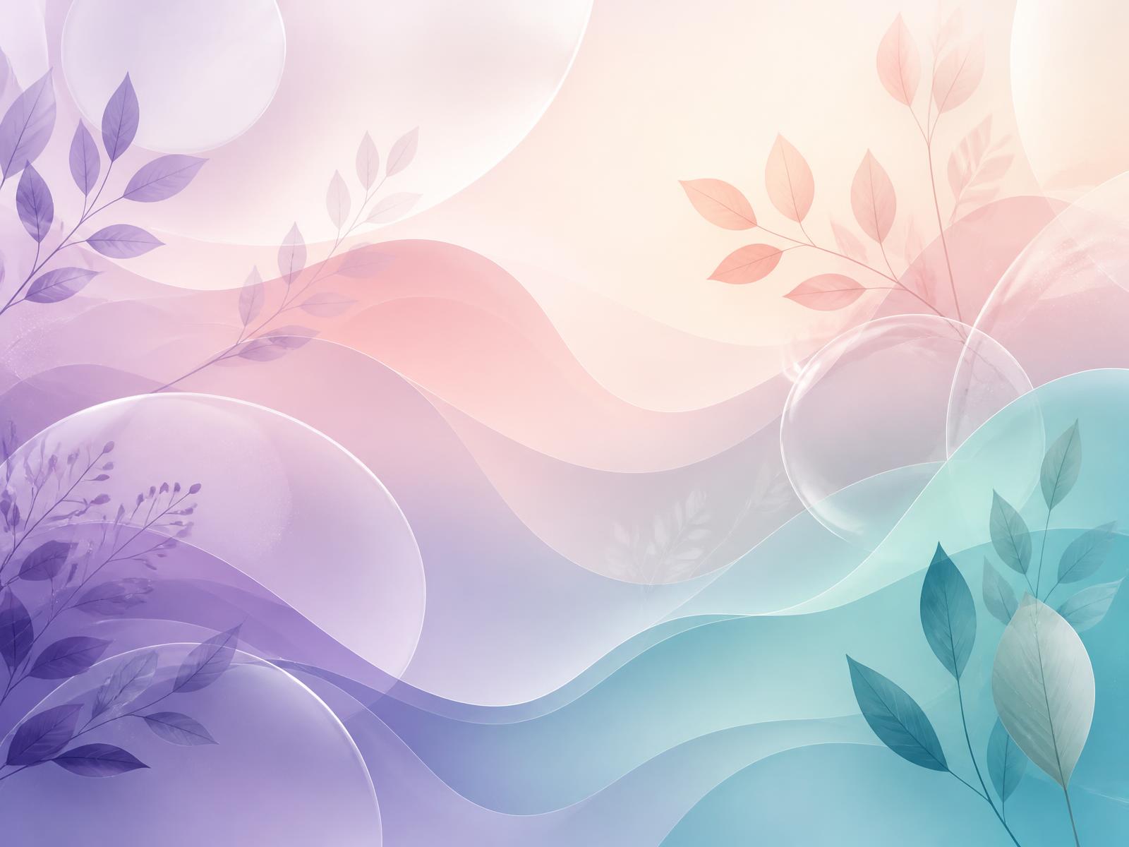 Soft botanical shapes in lavender and rose